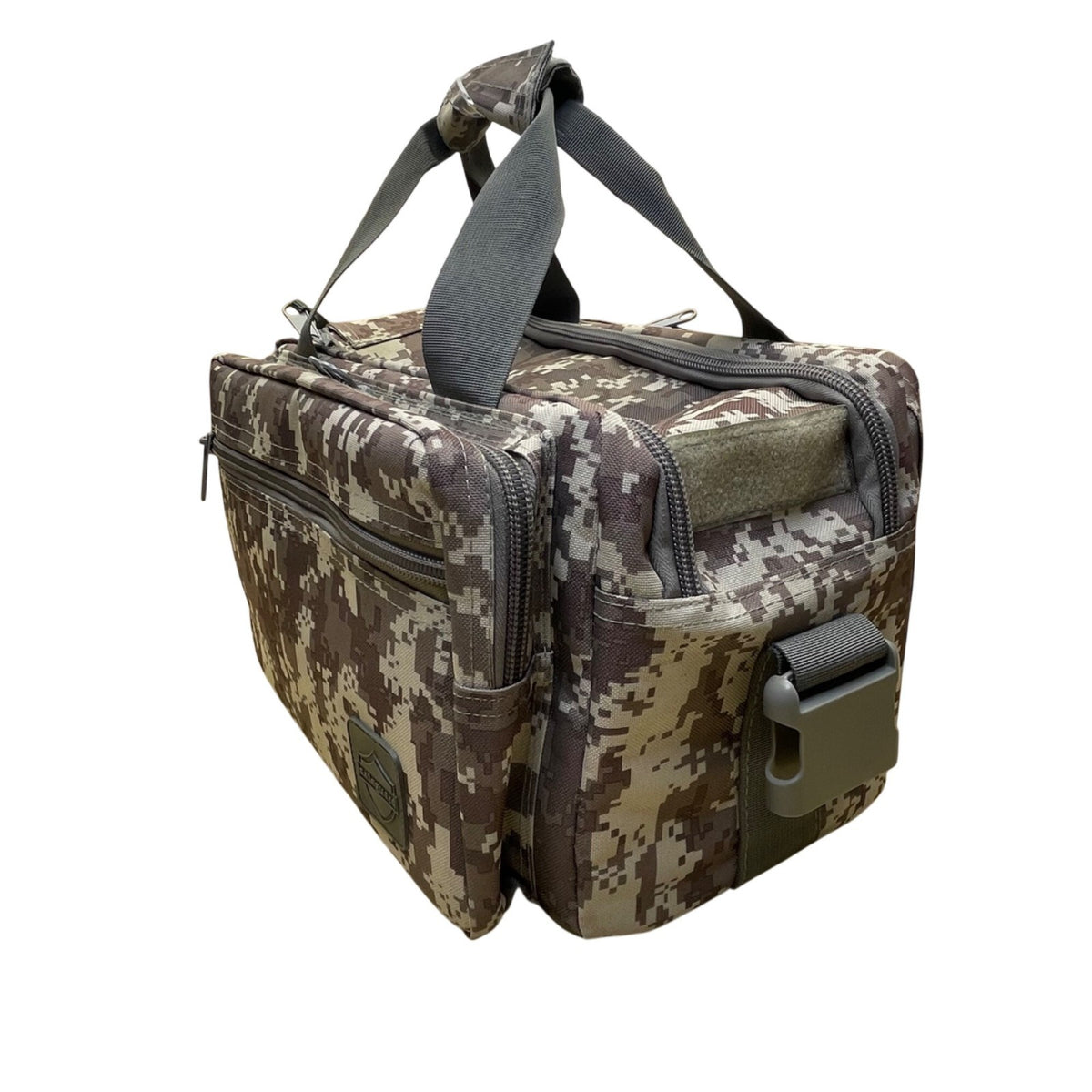 Safeguard Unisex Gray Camo Nylon Multipurpose Zipper Compartments Duffel Bag