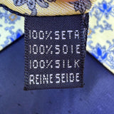 Smithsonian Institution Mens Cream & Blue 100% Silk Floral Pattern Neck Tie