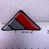 Brooch Pasins Womens Futuristic Red/Black Resin Geometric Triangle