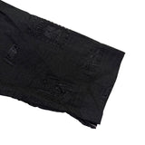 Chicos Womens Black  Button-Down Shirt 3/4 Sleeve Textured Size 2