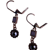 Lia Sophia Womens Bronze Tone Dangle Earrings With Black Accents 