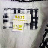 Maeve Anthropologie Womens Black & White Plaid Sleeveless Button-Down Dress Sz 4