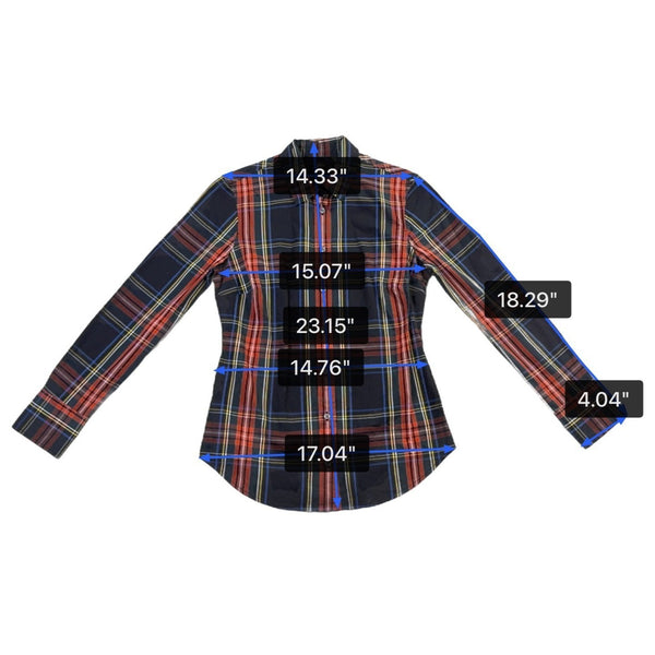 J.Crew Womens Multi-Color Plaid Slim-Fit Button-Up Long Sleeve Shirt Size 0P