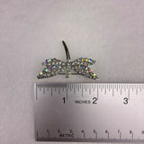 Silver Tone Multi-Color Rhinestone Dragonfly Brooch Pin Sparkling Insect Jewelry