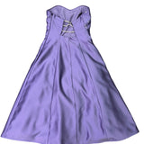 C.W. Designs Womens Purple Strapless & Beaded Satin A-Line Dress