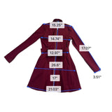 Fashion Nova Womens Red Pleated Mini Dress Zip Closure Belted Size M
