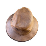 L.L.Bean Mens Brown Leather Safari-Style Hat Durable Outdoor Sun Hat