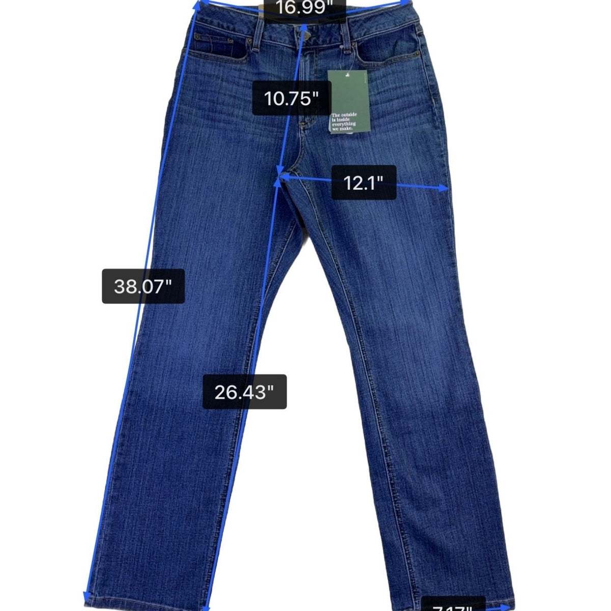L.L. Bean Womens Blue Cotton Blend Straight Leg Jeans Favorite Fit Size 14 R