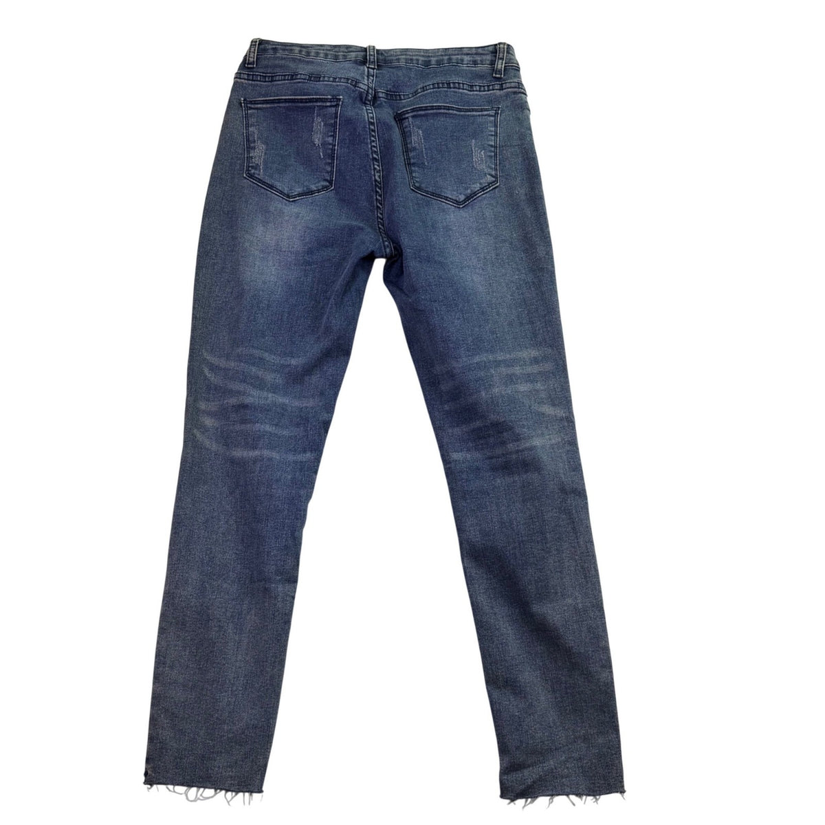 Be You Womens Blue Denim Embellished Distressed Skinny Jeans Size L