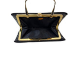 Andè Women's Simple Black With Gold Tone Accents Evening Clutch Sz S