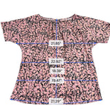 JM Collection Womens Pink Black Printed Blouse Petites Size L