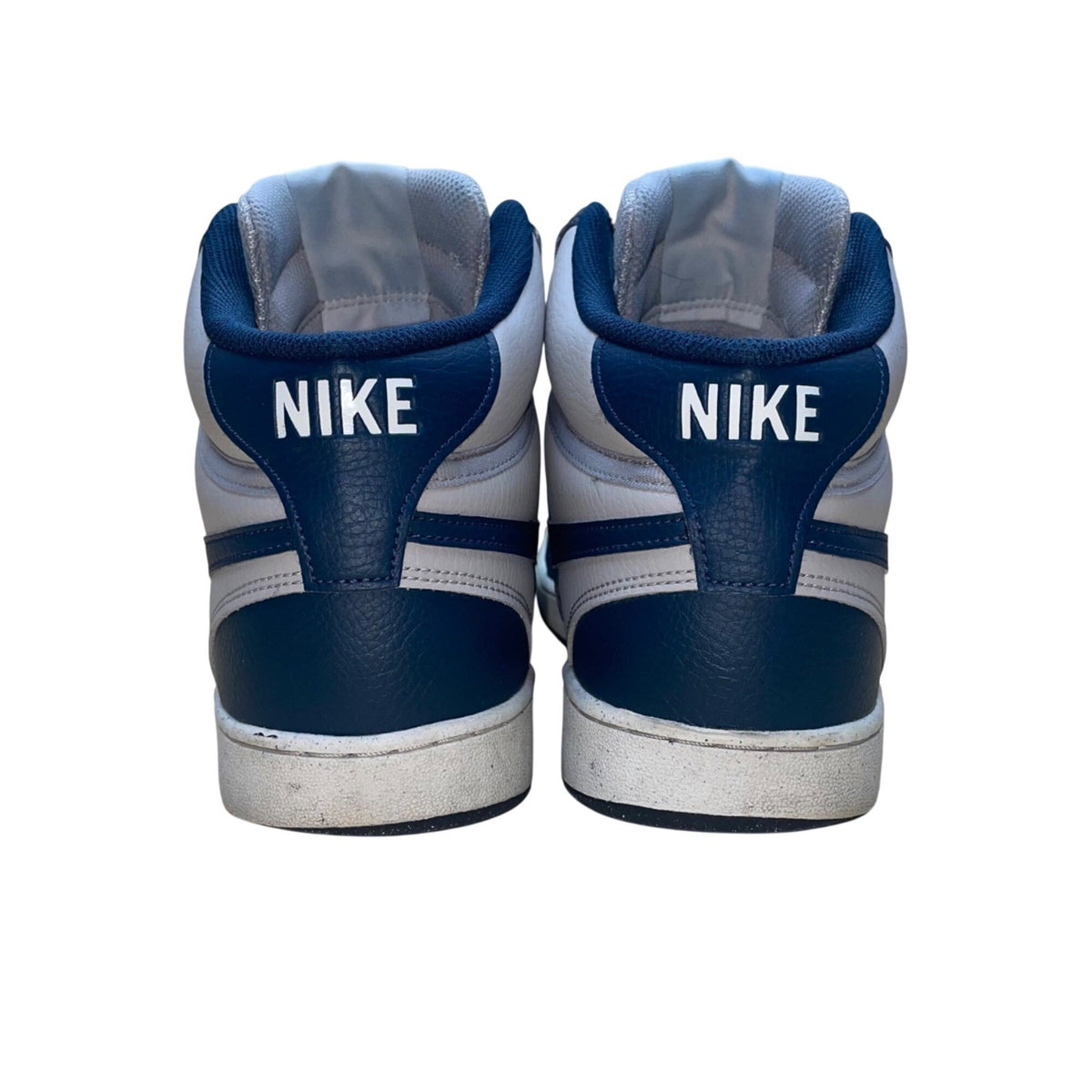 Nike Men’s Navy Blue & Gray Court Vision High-Top Lace-Up Sneakers Size 12