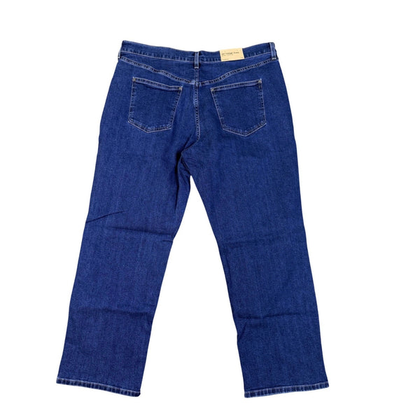 L.L. Bean Womens Dark Blue Cotton Blend Favorite Fit Straight Leg Jeans Size 18P