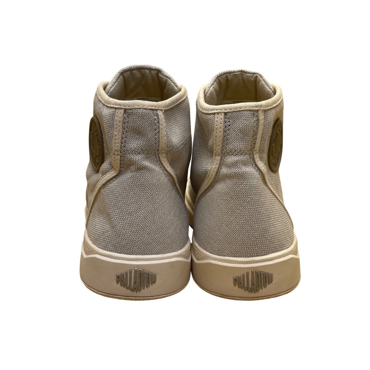 Palladium Women’s Gray Canvas Lace-Up Design High-Top Sneakers Size 9.5
