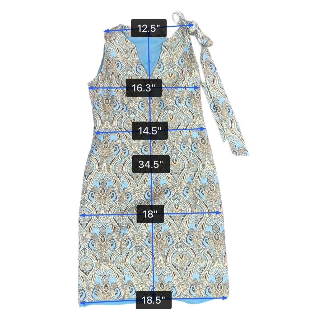 Talbots Womens Paisley Print Cotton & Silk Blend Sleeveless Sheath Dress Size 2P