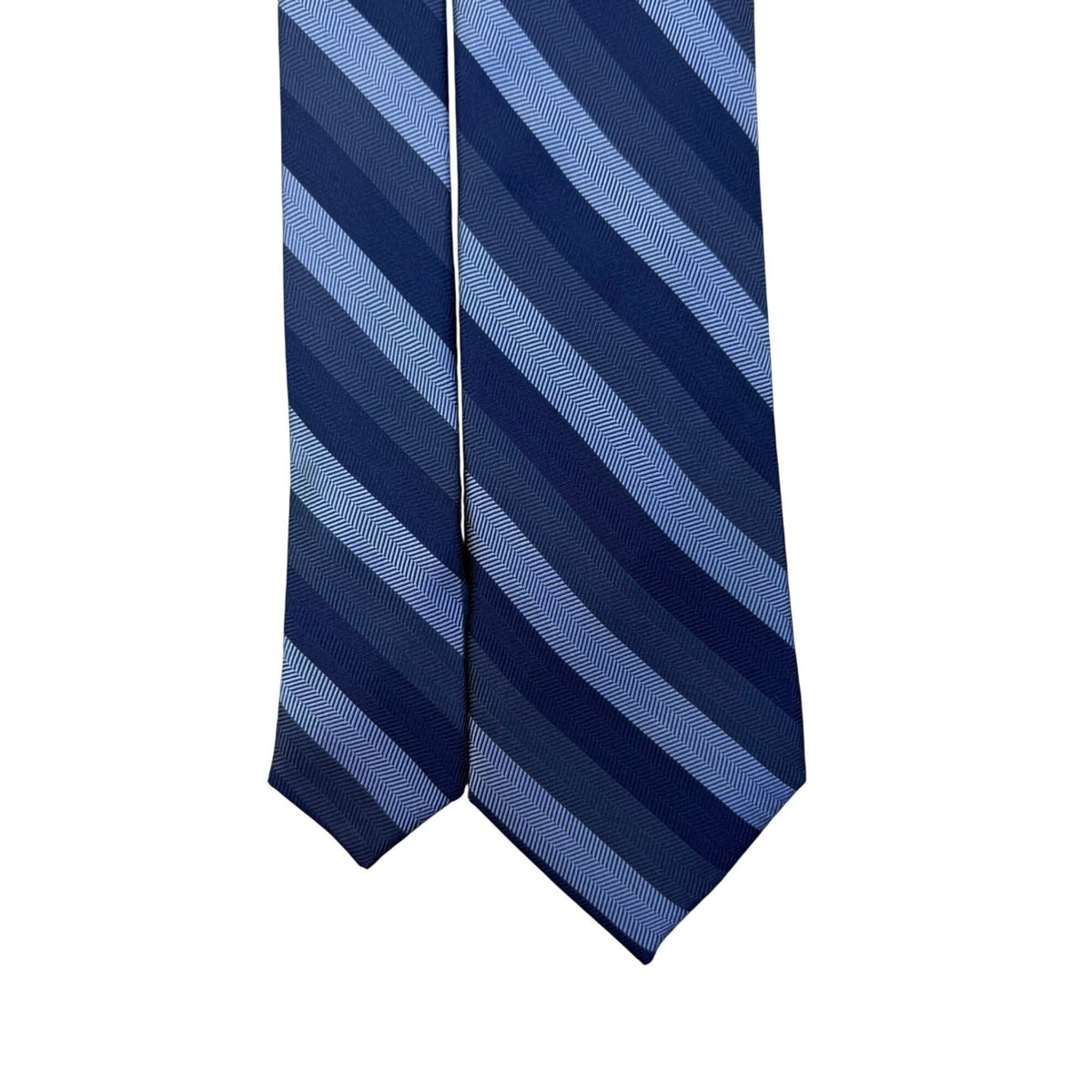 Jos A Bank Mens Blue Silk Striped Tie Classic Chevron Pattern Formal Necktie 5