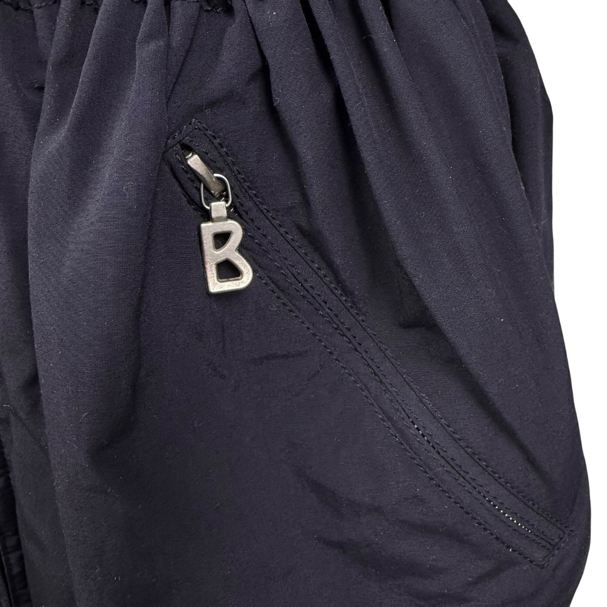 Bogner Womens Black Nylon Embroidered Hooded Jacket Stylish Winter Coat Size 12