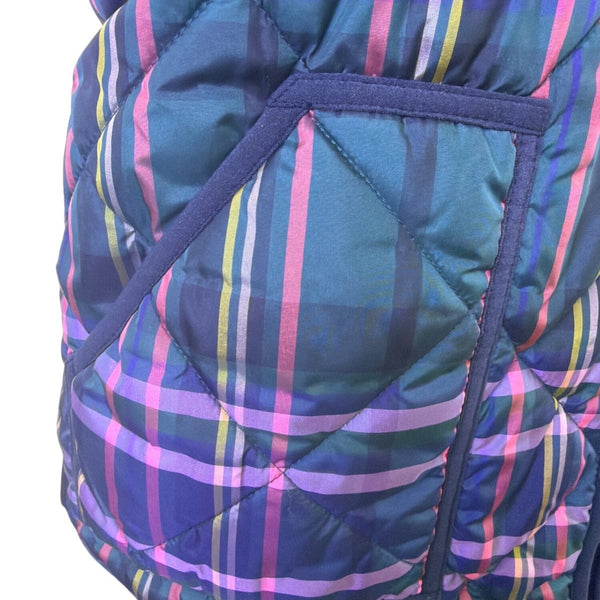 J.Crew Womens Multicolor Quilted Zip-Up Plaid Puffer Vest Size 2X