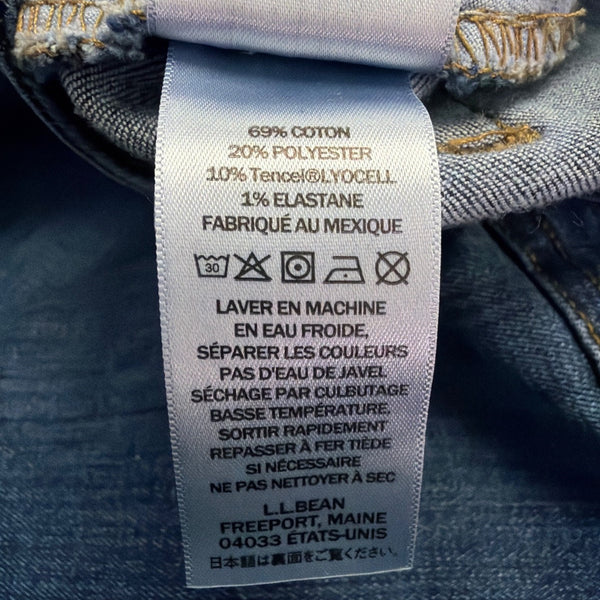 L.L. Bean Womens Blue Cotton Blend Straight Leg Jeans Favorite Fit Size 14 R
