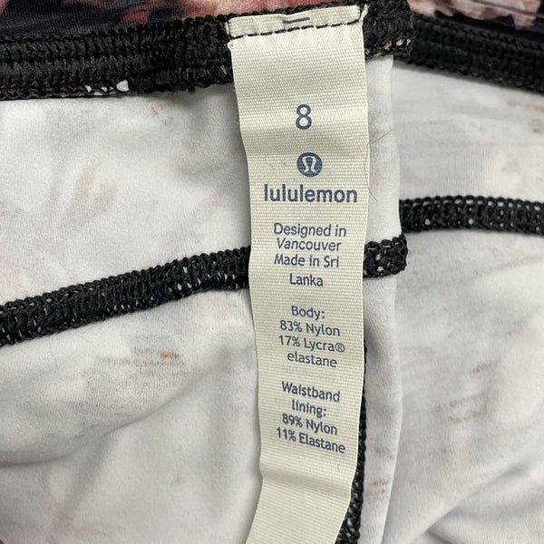 Lululemon Womens Floral Print High-Rise Crop Leggings Size 8