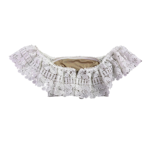 Selfie Leslie Womens White Crochet Lace 2-Piece Outfit Top XS  & Skirt S 