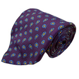 Robert Talbott Mens Purple Silk Necktie Paisley Print 57