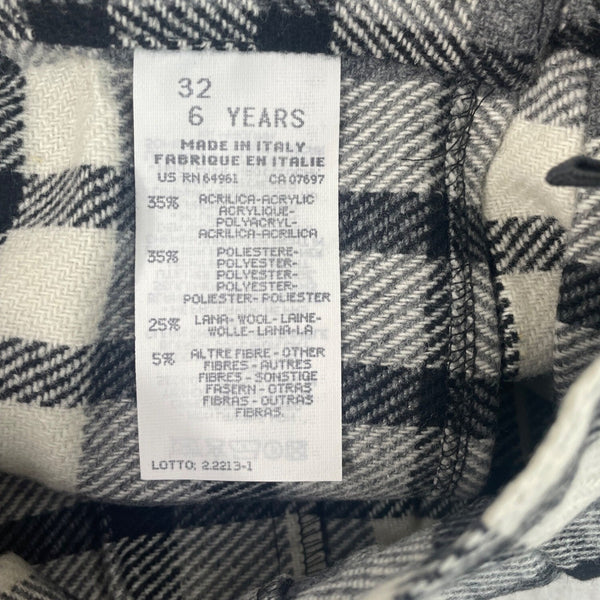 United Colors Of Benetton Plaid Black & White Skirt Sz 32 / 6Y