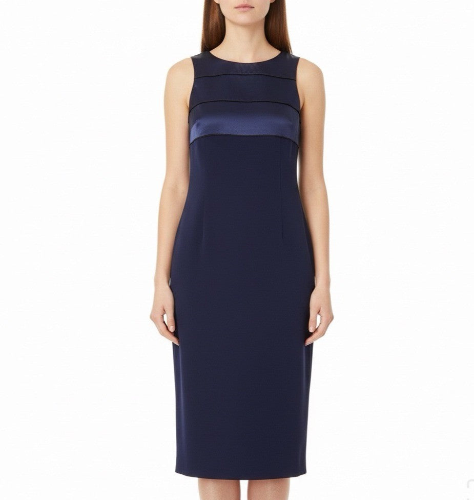 Jones New York Womens Navy Sleeveless Evening Dress Triacetate Blend Sz 2P - New
