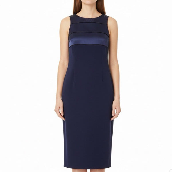 Jones New York Womens Navy Sleeveless Evening Dress Triacetate Blend Sz 2P - New