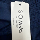 Soma Womens Navy Blue Rayon Blend Maxi Dress Tiered Invisible Support Sz Large