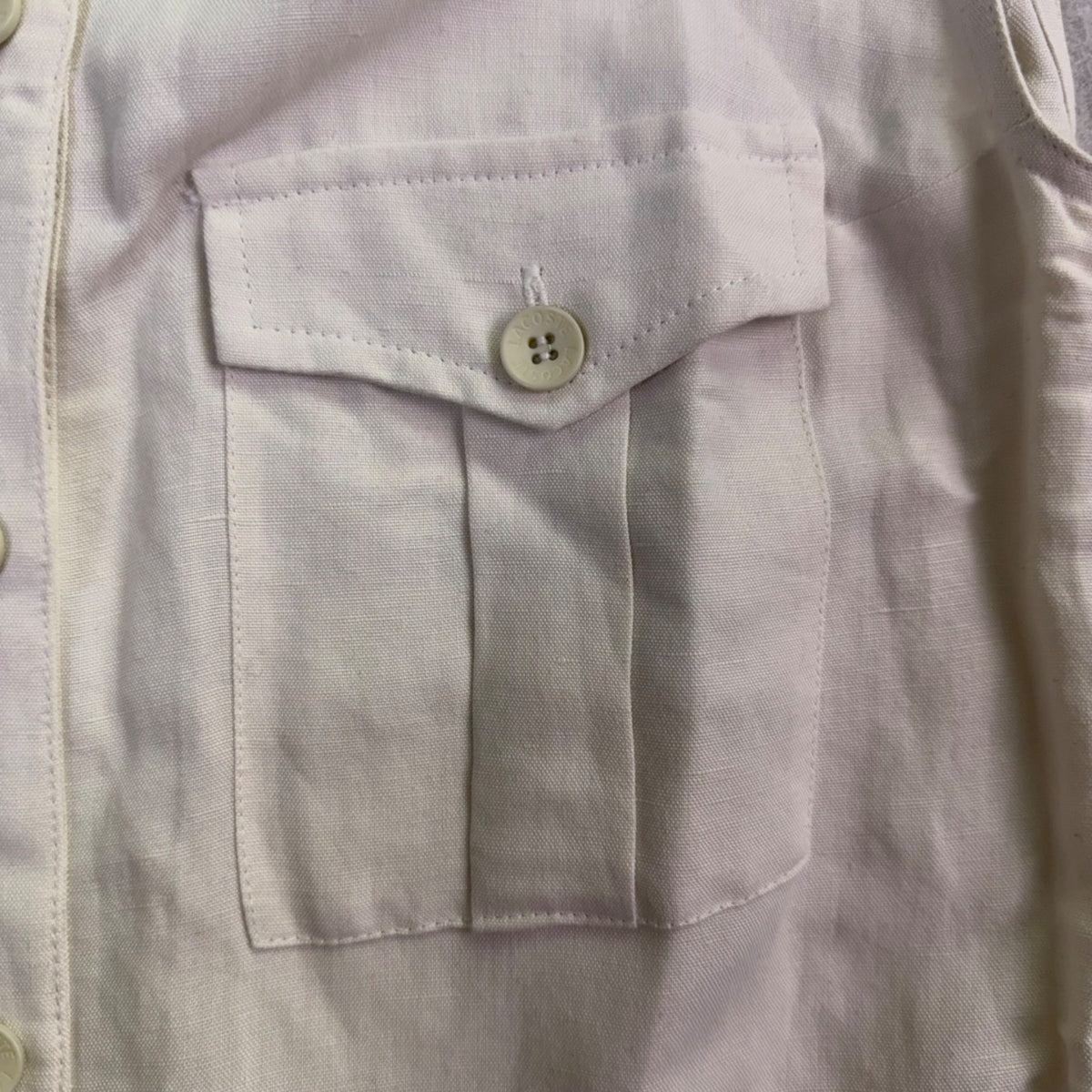 Lacoste Womens White Sleeveless Safari Vest Jacket With Pockets Size 38