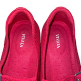 Vivaia Women Red Knitted Fabric Mary Jane Flats Size US9