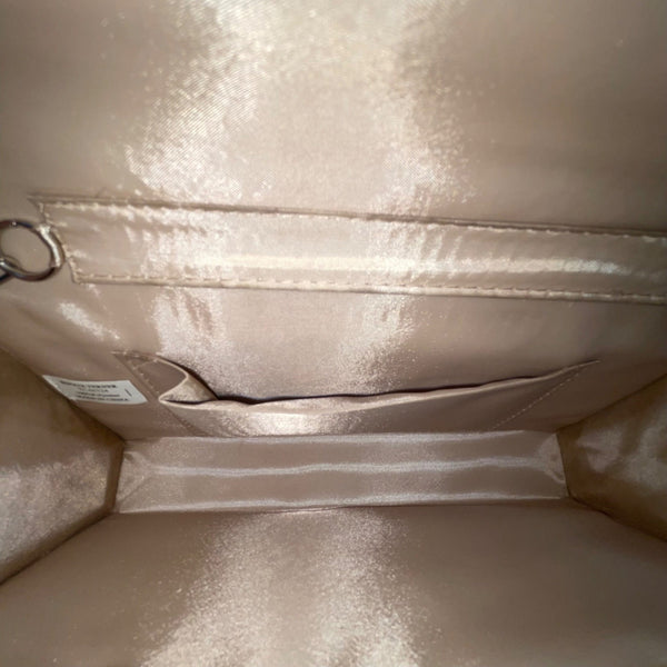 Bijoux Terner Women’s Champagne Satin Effect Chain Strap Bow Clutch Bag