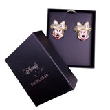 Disney X Baublebar Gold Tone Minnie Mouse Earrings 2021 Crystal Rhinestone Accen