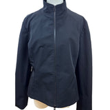 Nine West Womens Black Zip-Front Jacket With High Collar & Long Sleeves