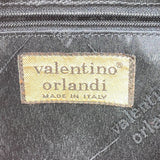Valentino Orlandi Made In Italy Women’s Black Leather Gold Hardware Shoulder Bag