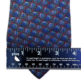 Christian D Mens Blue Red Silk Necktie Peacock Print