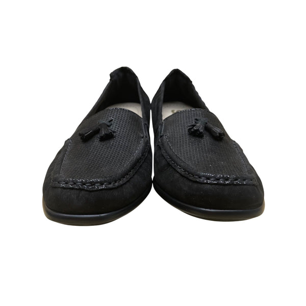 SAS Women’s Black Suede With Tassel Detail Slip-On Loafers Shoes Size 9M