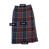 Talbots Womens Red & Green Plaid Wool Midi Skirt Button Accent Size 8 Petite