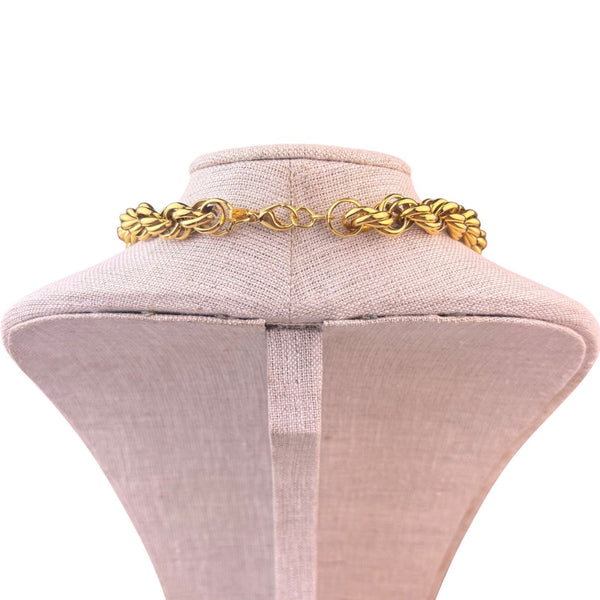 Monet Womens Gold Tone Metal Twisted Rope Chain Necklace Vintage Style 