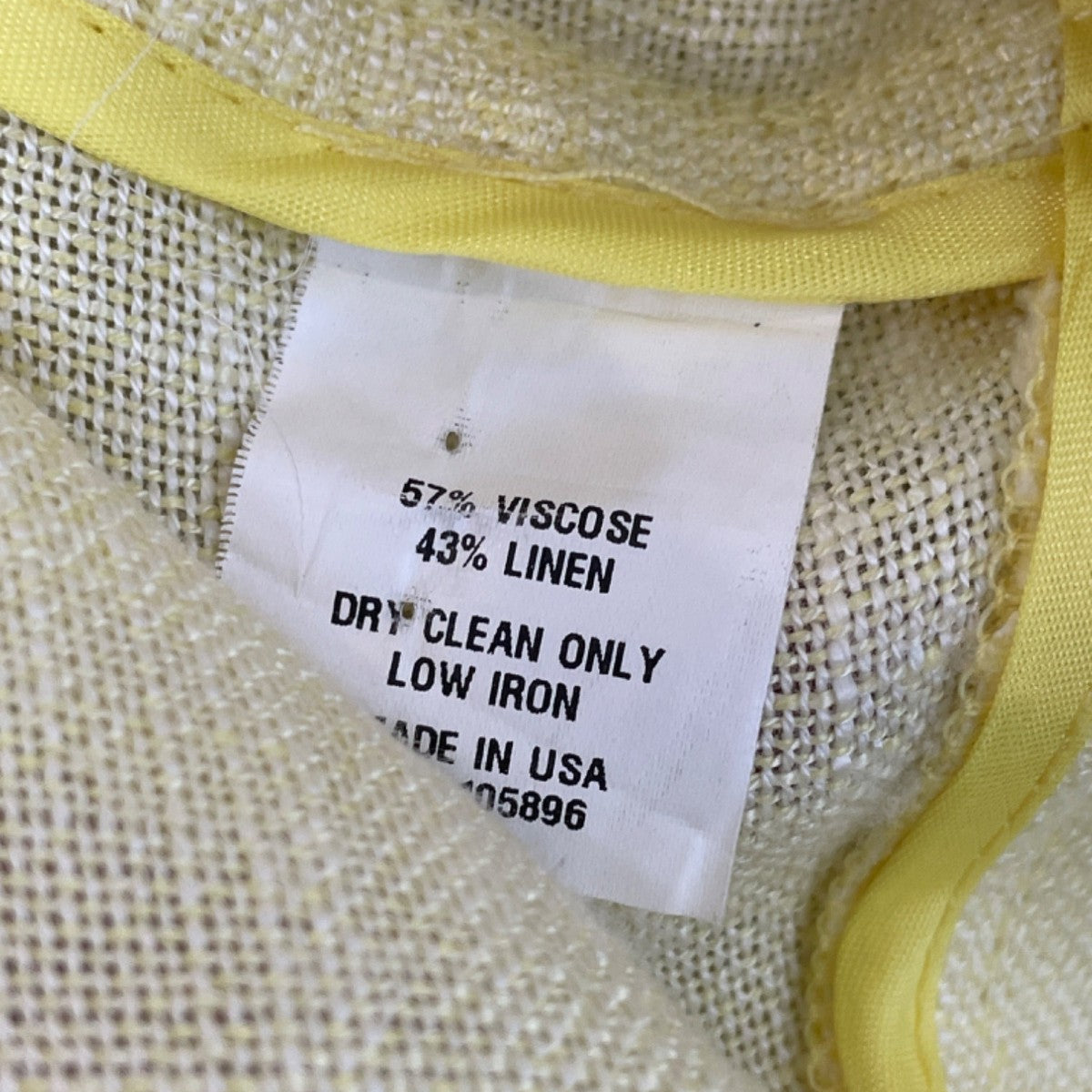 Worth Womens Yellow Linen Jacket With Pockets Size 6