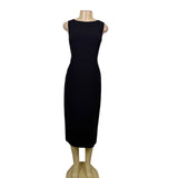 Maggy London Womens Black Polyester Sleeveless Midi Dress Keyhole Back Size 12