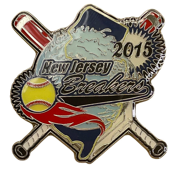 New Jersey Breakers 2015 Softball Trading Pin Baseball Bats Design