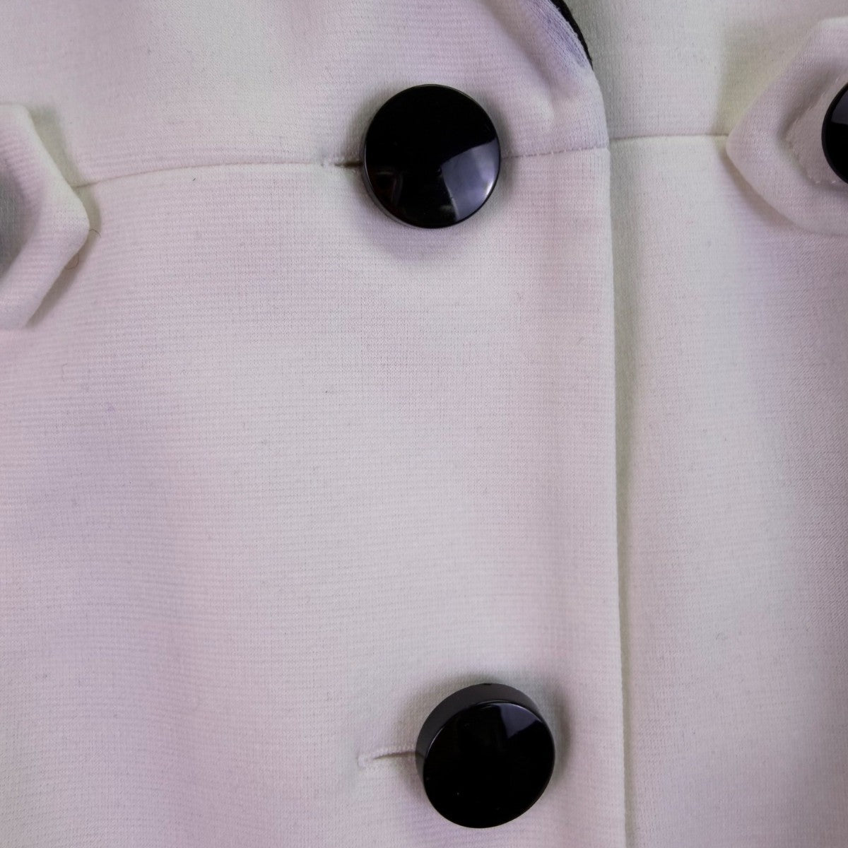 Julian Taylor Womens White Long Jacket With Black Trim Button Front  Size 14