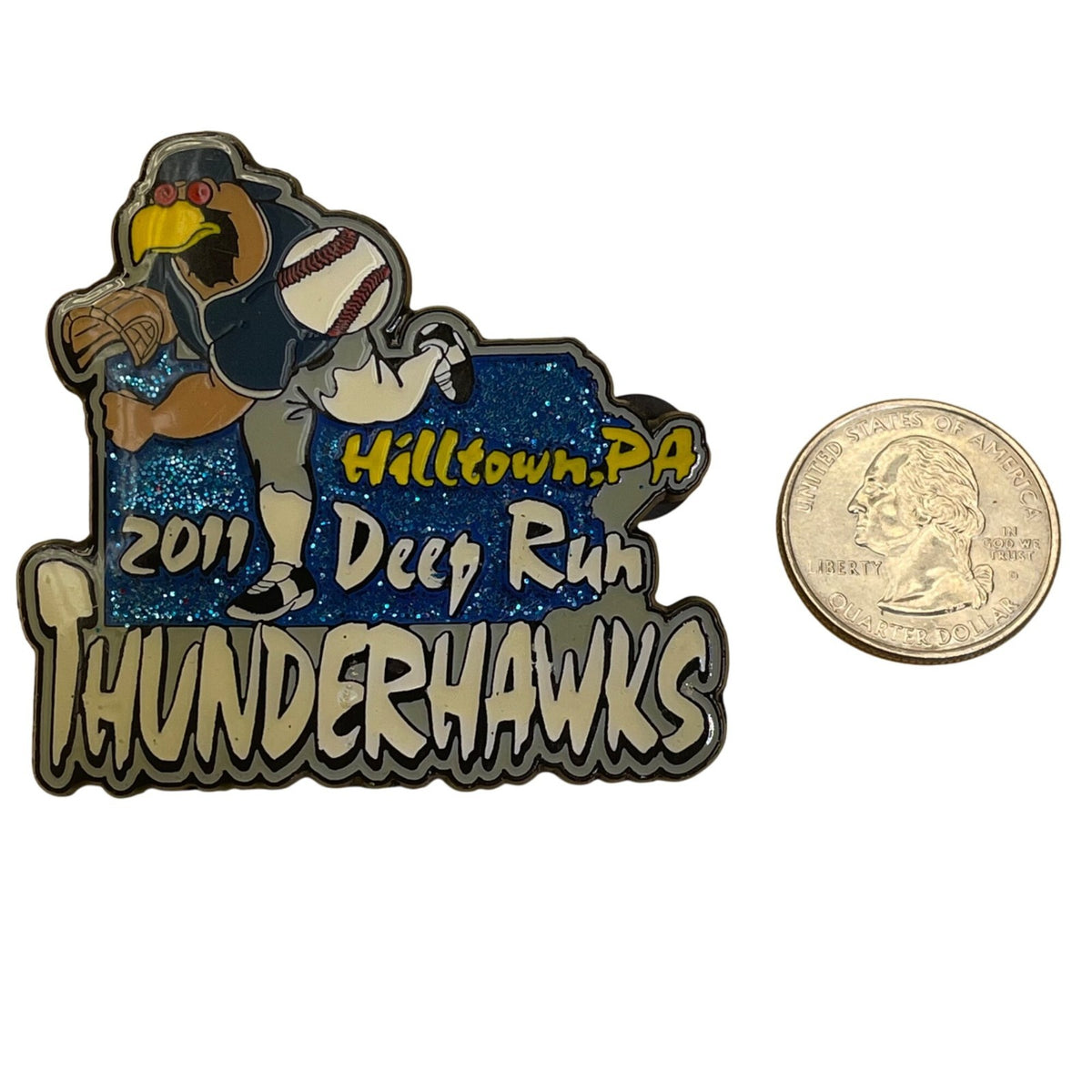 2011 Hilltown PA Deep Run Thunderhawks Baseball Glitter Pin