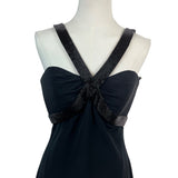 Black Cocktail Dress With Beaded Straps & Back Zipper Size 4