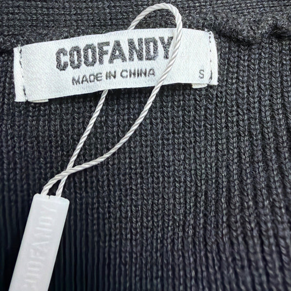 Coofandy Mens Black Cardigan Sweater With Pockets Button-Up Style Size S