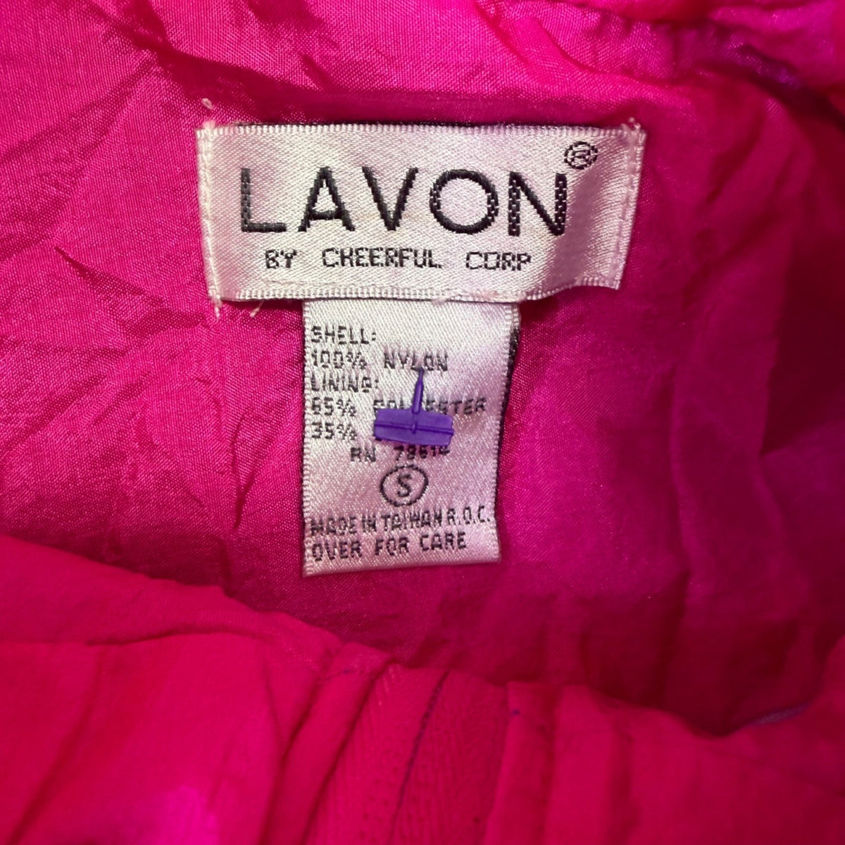 Vintage Lavon Womens Pink Purple Vivid Windbreaker Jacket Size S