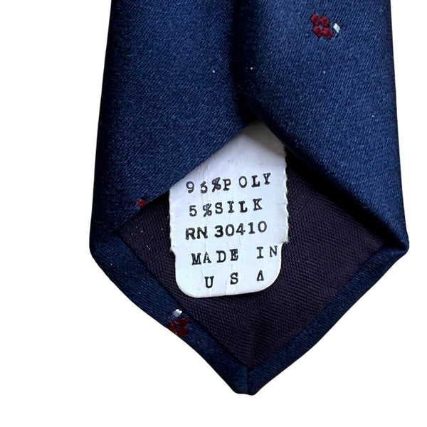 Y Saint Laurent Mens Navy Polyester/Silk Floral Pattern Classic Neck Tie