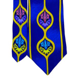 Rush Limbaugh No Bounderies Blue & Yellow Silk Geometric Pattern Necktie
